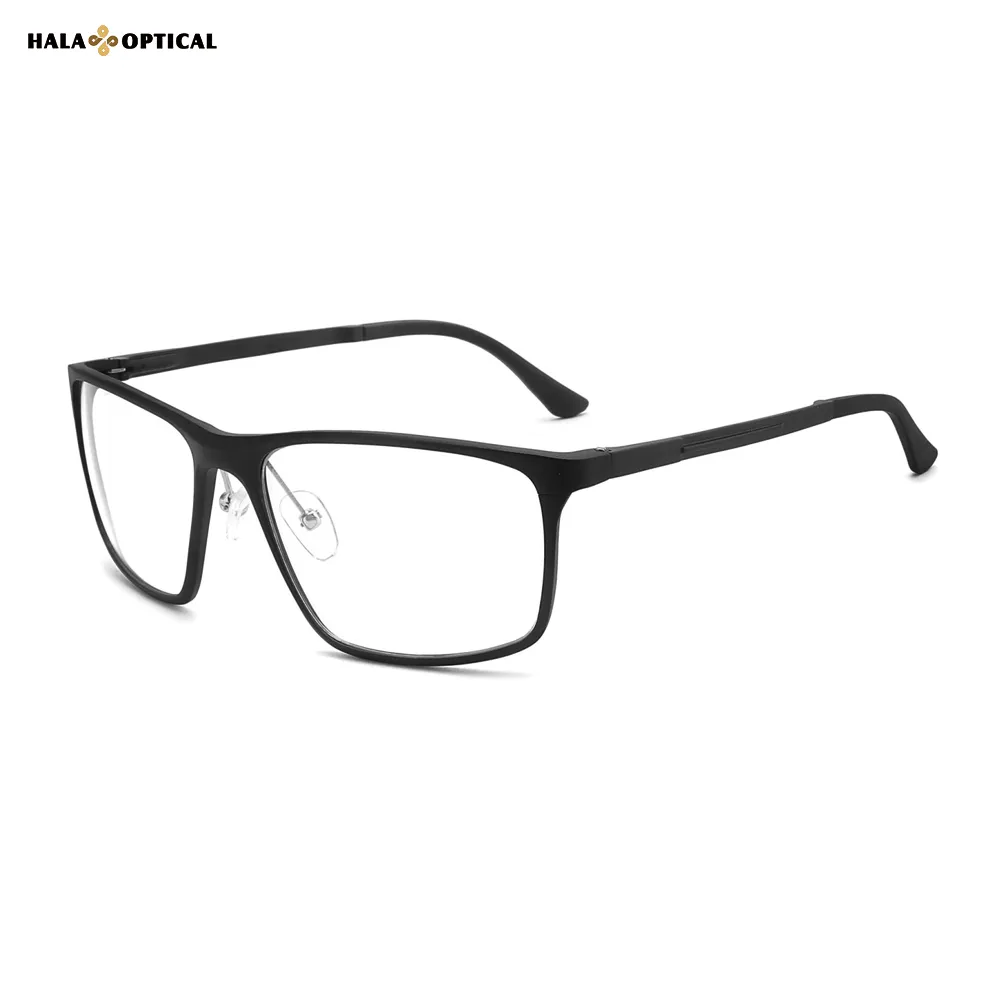 HG116 Modern Rectangular Optical Frames   Lightweight Aluminum Magnesium & TR90 Temples& Business Casual
