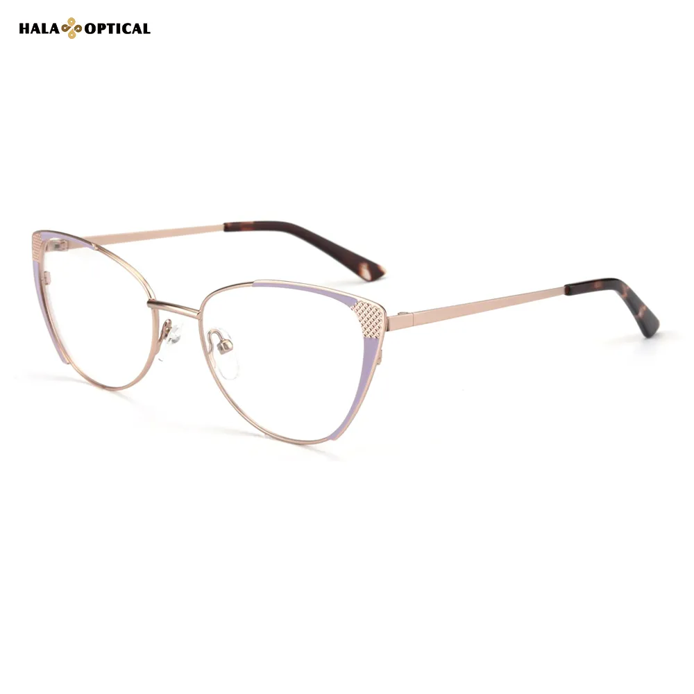 HM1817 Premium Metal Cat-Eye Optical Frames HM1817 Premium Metal Cat-Eye Optical Frames | 3D Rivet Texture Design