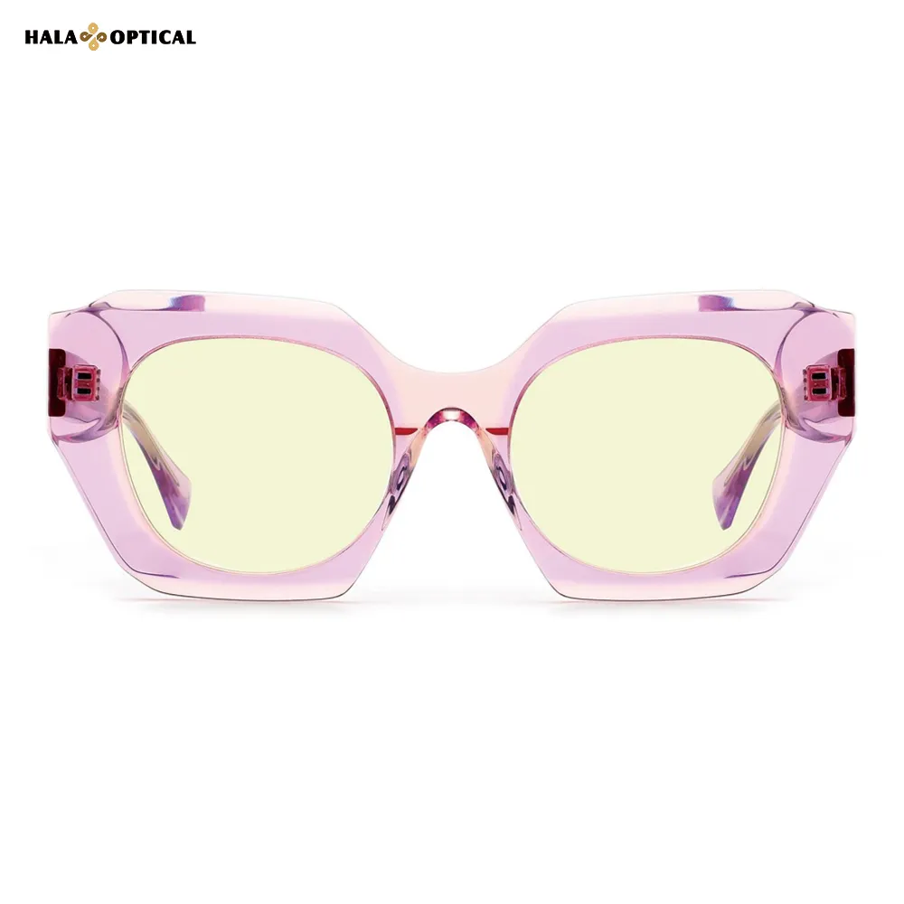 HST06 Square Acetate Sunglasses Frame – Dopamine Summer Colors, Lightweight &amp; Stylish
