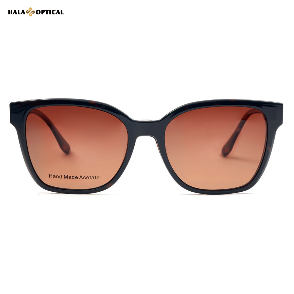 HS8563 Retro Wayfarer Hinged Clip-On Sunglass Frames HS8563 Retro Wayfarer Hinged Clip-On Sunglass Frames, Premium Tortoiseshell Acetate, Oversized