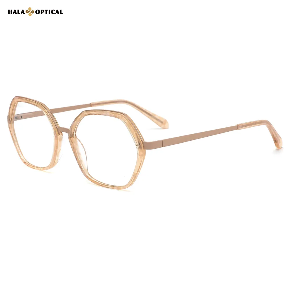 AM1017 Geometric Acetate Optical Frames – Transparent Icy Elegance