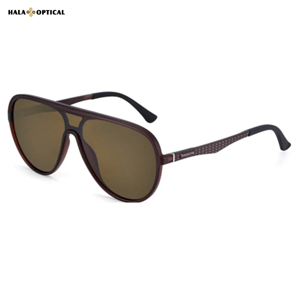 HS55013 Bold Pilot Sunglass Frames – Trendy Metal Design, Logo Detailing