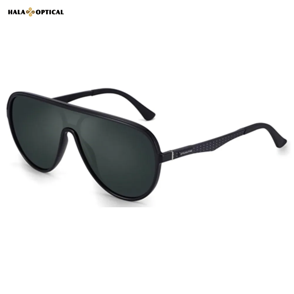 HS55013 Bold Pilot Sunglass Frames – Trendy Metal Design, Logo Detailing