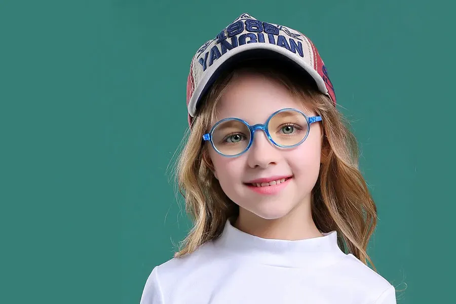 girl is wearing fashion eyeglasses frame